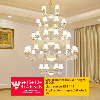 DecorBites™ Deluxe Duplex Living Room Chandelier - Elegant Villa & Hotel Pendant Lighting