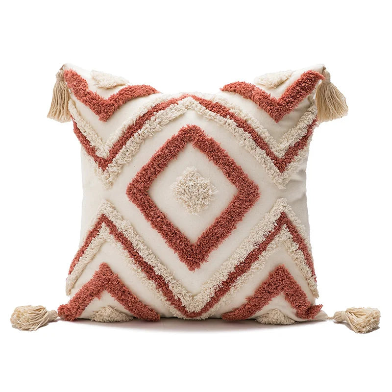 DecorBites™ Boho Diamond Pillow Cover Set - Orange Pink Green Black - 45x45cm 30x50cm