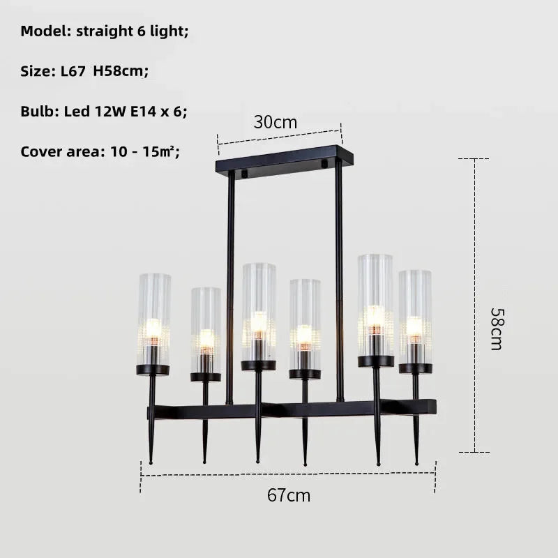 DecorBites™ Gold Metal Glass LED Pendant Lights Chain Hanging Lamp