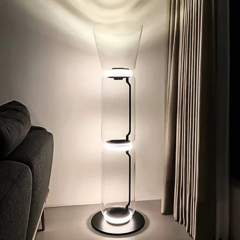 DecorBites™ Glass LED Floor Lamp: Modern Nordic Design for Living Room and Bedroom Decor