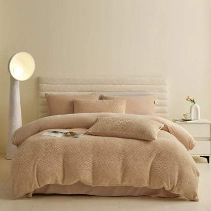 DecorBites™ 2024 Winter Fleece Bedding Set King Queen Twin Double Duvet Cover Kit