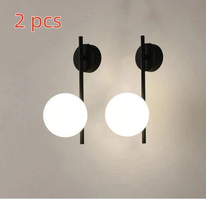 DecorBites™ Gold LED Glass Ball Wall Lamp: American Style Aisle Sconce for Bedroom, Study, and Corridor