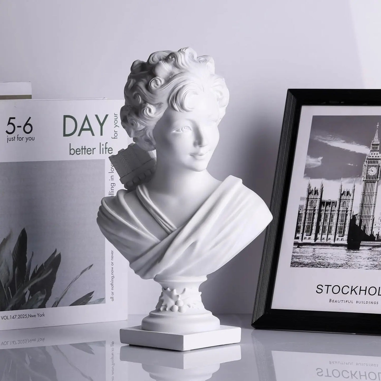 DecorBites™ 12.2" Cupid Statue Plaster Sculpture for Painting Practice and Home Decor