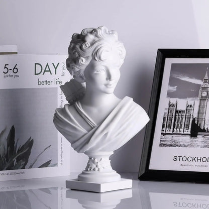 DecorBites™ 12.2" Cupid Statue Plaster Sculpture for Painting Practice and Home Decor