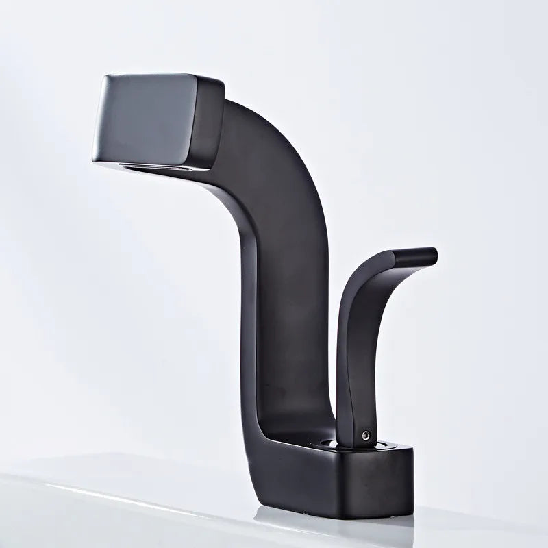 Grifo de Lavabo de Latón Dorado Decorbites™ Mezclador de Agua Fría y Caliente para Fregadero Montaje en Cubierta