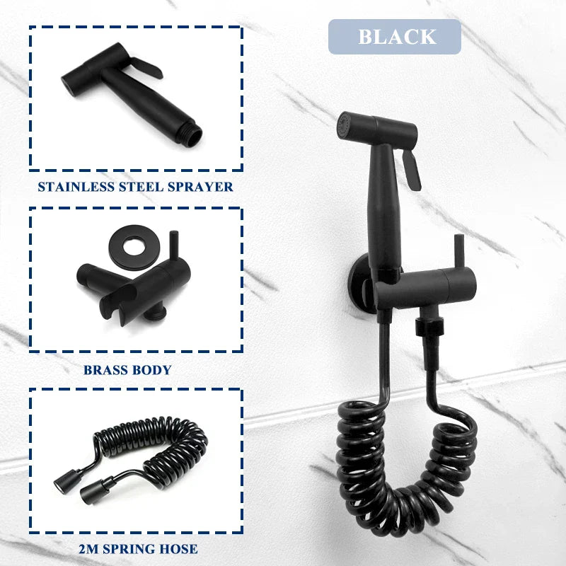 DecorBites™ Gold Bidet Faucet Handheld Sprayer Single Cold Water Tap Hygienic Toilet Shower