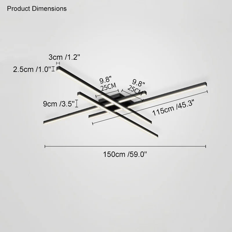 DecorBites™ Black Chandelier LED Ceiling Lamp for Master Bedroom Living Room Energy Saving Light