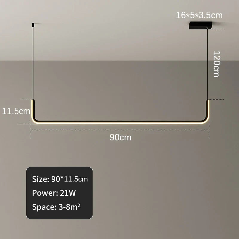 DecorBites™ Black Gold Pendant Chandelier LED Ceiling Lamp for Modern Dining Room and Kitchen