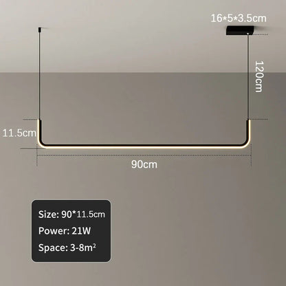 DecorBites™ Black Gold Pendant Chandelier LED Ceiling Lamp for Modern Dining Room and Kitchen