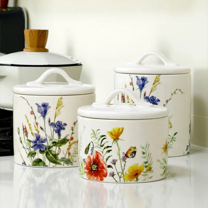 DecorBites™ Large Silicone Sealed Flower Storage Jar, Nut & Tea Caddy, Snack Can, Sugar & Spice Canister