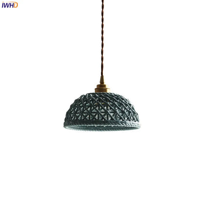 DecorBites™ Bule Ceramic LED Pendant Lamp Modern Nordic Hanging Light for Bedroom Restaurant