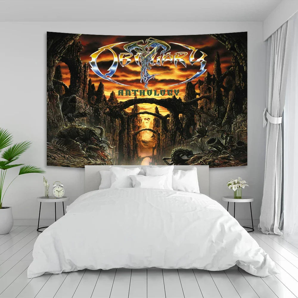 Decobites Death Metal Tapestry Home Decor Poster Living Room Banner Flag