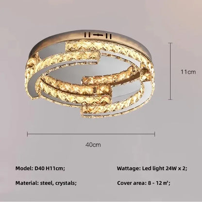 DecorBites™ Crystal LED Chandelier Pendant Light Modern Luxury Foyer Ceiling Lamp