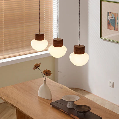 DecorBites™ Hemp Rope LED Pendant Light - Nordic Glass Hanging Lamp for Home Decor