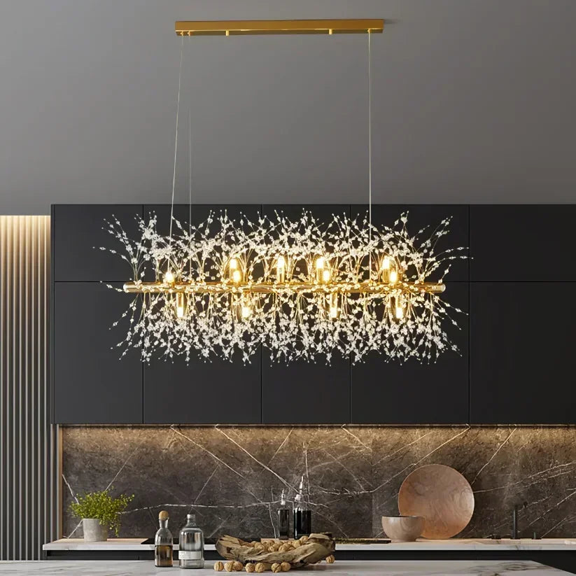 DecorBites™ Dandelion Crystal Ceiling Lamp Chandelier for Bedroom Dining Room Kitchen Island