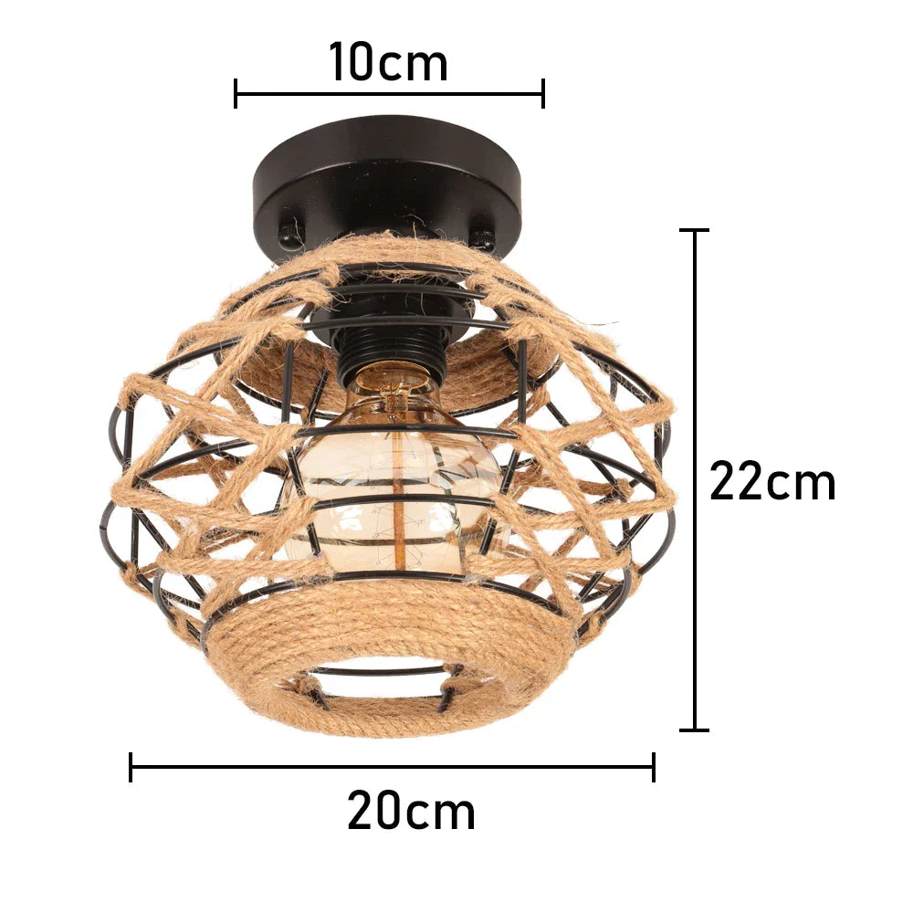 DecorBites™ Hemp Rope Ceiling Chandelier for Bedroom Living Room Kitchen LED
