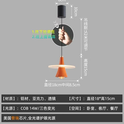 Lámpara de araña moderna DecorBites™ con forma de platillo volante LED para comedor o dormitorio - Diseño italiano de Frisbi