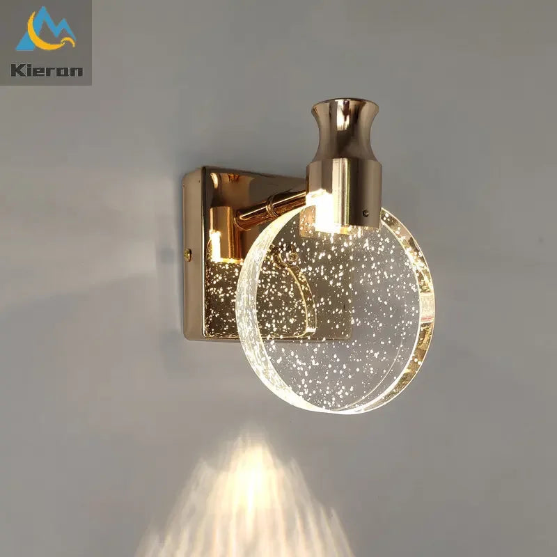 Lámpara de pared LED de cristal DecorBites™ para decoración de dormitorio y sala de estar