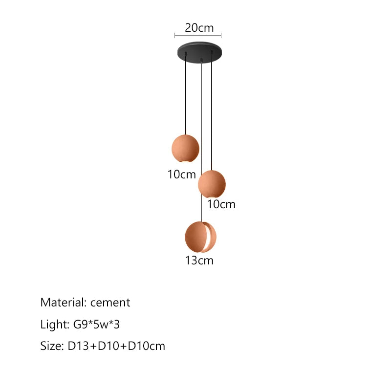 DecorBites™ Cement Planet Chandelier Hanging Lamp for Dining Room & Bedroom