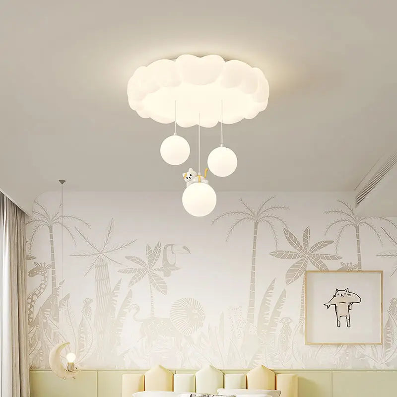 Decorbites™ Lámpara de Techo LED Burbuja Nube Conejo - Estilo Crema con Iluminación Cálida para la Habitación de Niños