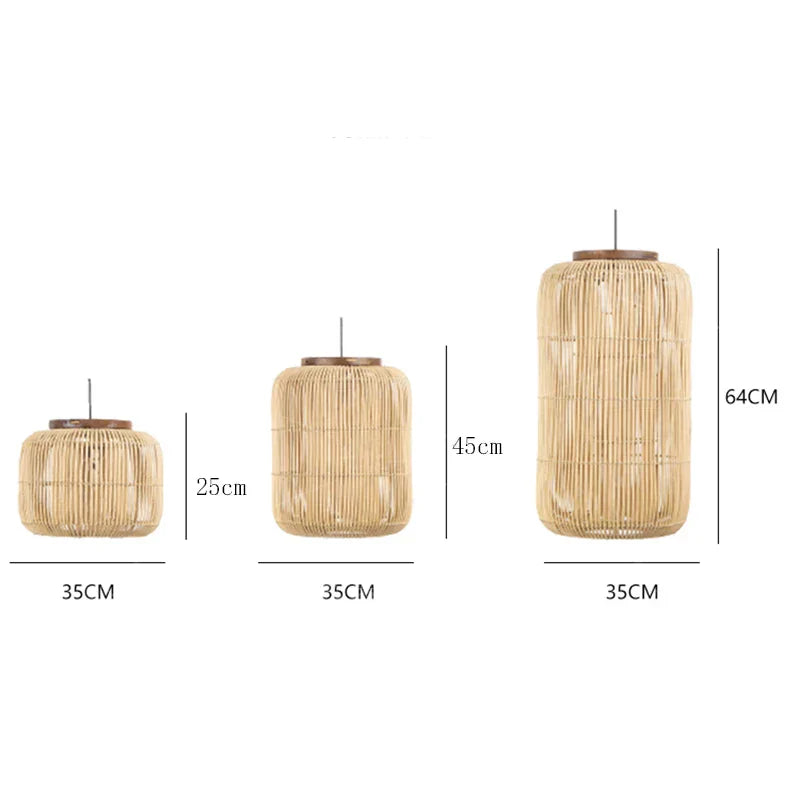Decorbites™ Japanische Rattan-Hängeleuchte: Vintage Wabi-sabi-Beleuchtung für Wohn- und Esszimmer