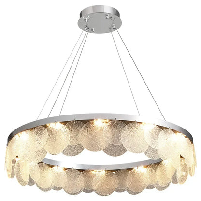 DecorBites™ Glass Chandelier LED Ceiling Lamp | Modern Metal Art | Indoor Living Room Kitchen Decoration