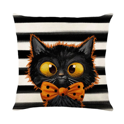 DecorBites™ Halloween Pumpkin Linen Cushion Cover Set for Home Sofa Bedroom Decor