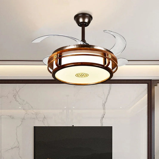 Ventilador de techo con luz LED DecorBites™ con control remoto, diseño moderno y ecológico, cuerpo metálico sostenible