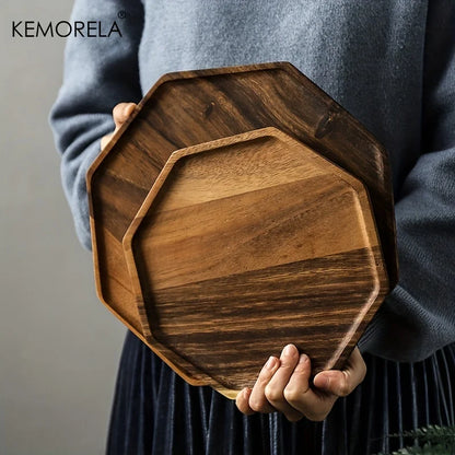 Decorbites™ Kreative Platte aus Akazienholz - Vielseitiges rechteckiges achteckiges Tablett