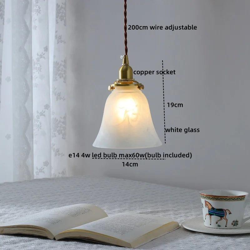 DecorBites™ Clear Glass LED Copper Chandelier Pendant Light for Modern Home Decor.