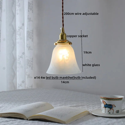 DecorBites™ Clear Glass LED Copper Chandelier Pendant Light for Modern Home Decor.