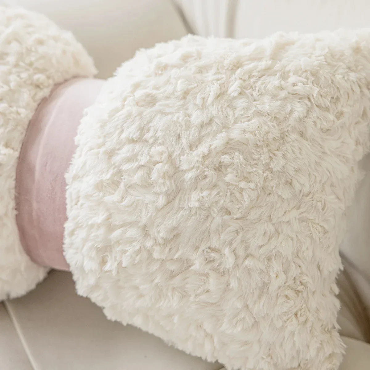 Funda de cojín DecorBites™ con bordado geométrico, de felpa, color marrón. Funda de almohada decorativa para sofá.