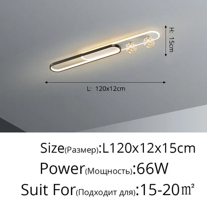 DecorBites™ Gold Starry Strip Flush Mount Ceiling Light Luxury Chandelier