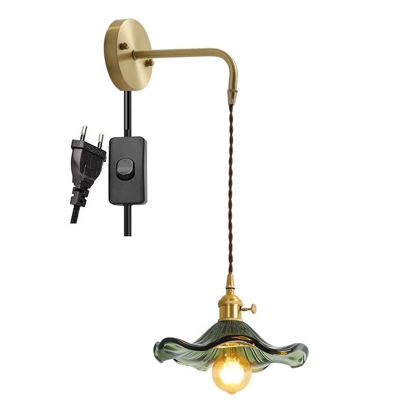 DecorBites™ Amber Glass LED Wall Sconce for Home Indoor Lighting