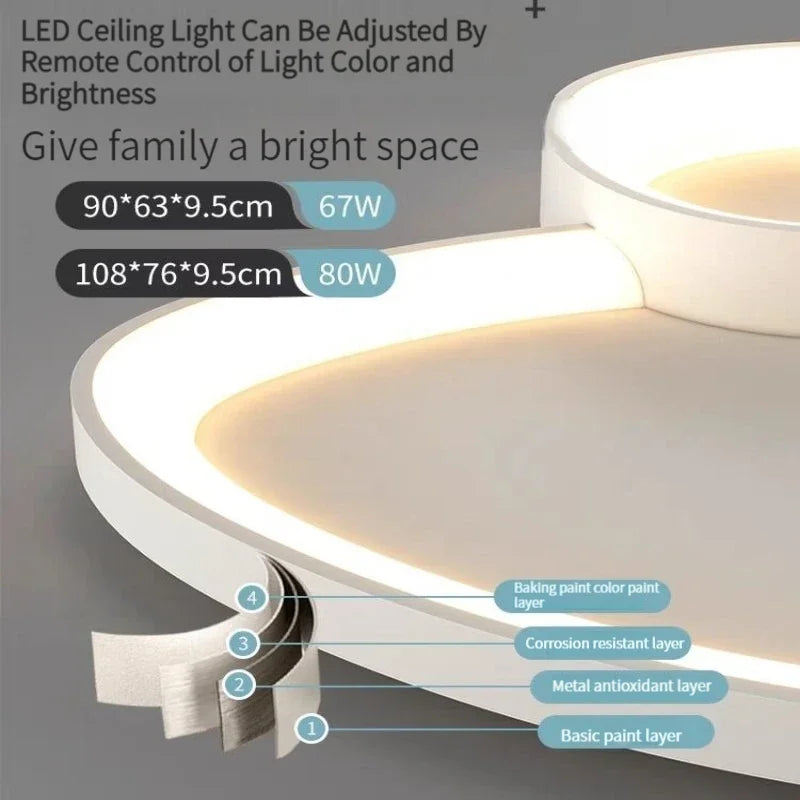Decorbites™ LED-Deckenleuchter mit Fernbedienung für Wohnzimmer, Schlafzimmer, Esszimmer
