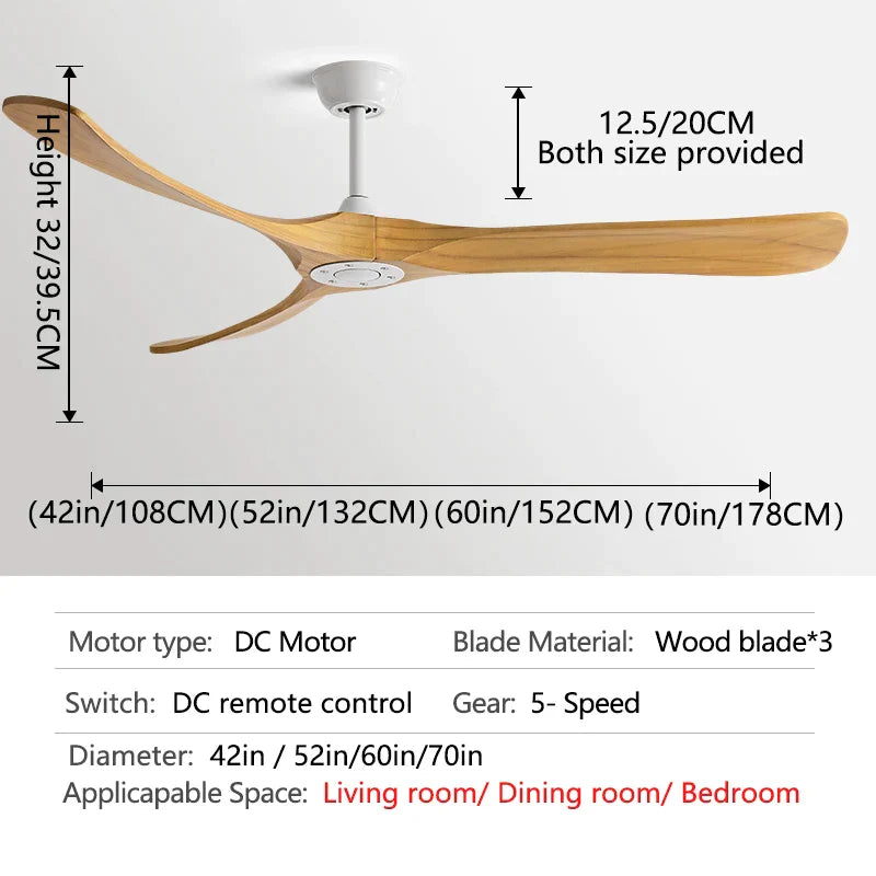 مروحة سقف DecorBites™ مقاس 70 بوصة سوداء بشفرات خشبية بتصميم أمريكي عصري للمطاعم الداخلية