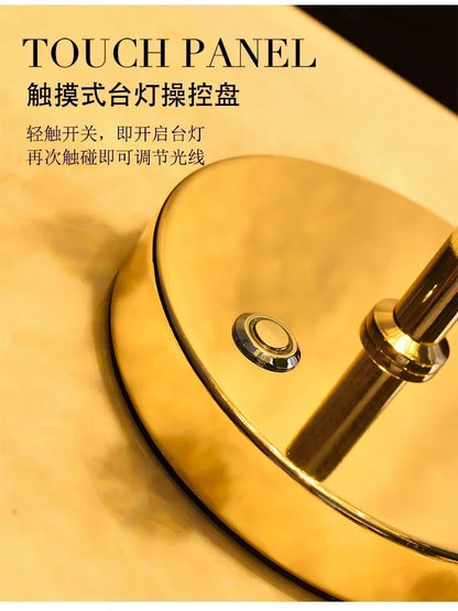 DecorBites™ Crystal Table Lamp: Nordic Luxury LED Touch Dimming, Modern Bedroom Bedside Lighting