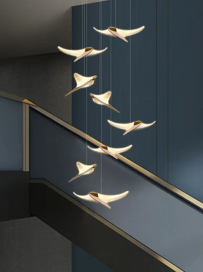 DecorBites™ Dolphin Pendant Chandelier: Luxe Staircase & Lobby Décor for Hotel, Mall & Home