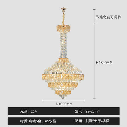 DecorBites™ Crystal Chandelier for High-End Designer Duplex Living Room