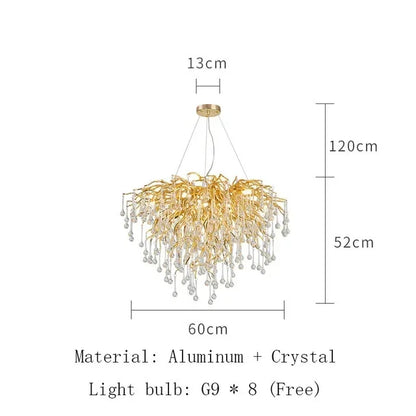 DecorBites™ Gold Chandelier Glass Pendant Lamp for Home Decor - Modern Luxury Lighting