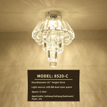DecorBites™ Elegant Crystal Ceiling Light for Entryway, Stairs, and Hallway