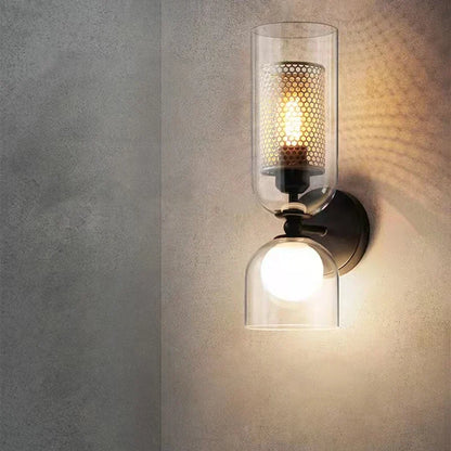 DecorBites™ Clear Glass Wall Light Sconce, Modern Bathroom Bedroom Foyer Lighting Fixtures