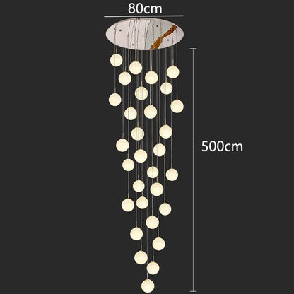 Lámpara colgante de cristal DecorBites™ para escaleras, iluminación interior moderna para sala de estar