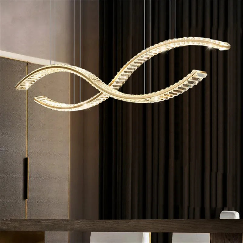 Lámpara colgante LED de cristal DecorBites™: Lámpara de araña moderna y minimalista para la decoración del hogar, el comedor o la sala de estar.