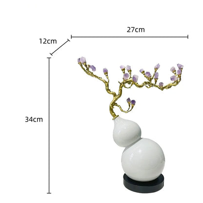 DecorBites™ Gourd Crystal Sculpture Metal Plant Statues Home Decoration