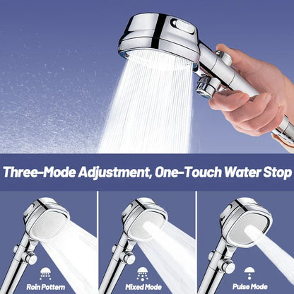DecorBites™ High Pressure Shower Head: 3 Modes, One Click Water Stop, Filter Shower
