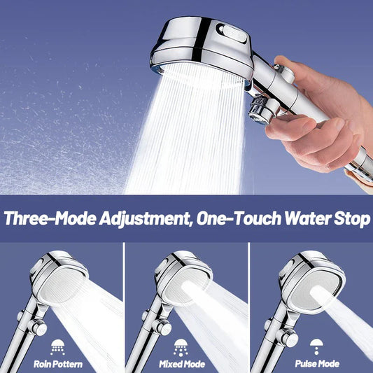 DecorBites™ High Pressure Shower Head: 3 Modes, One Click Water Stop, Filter Shower