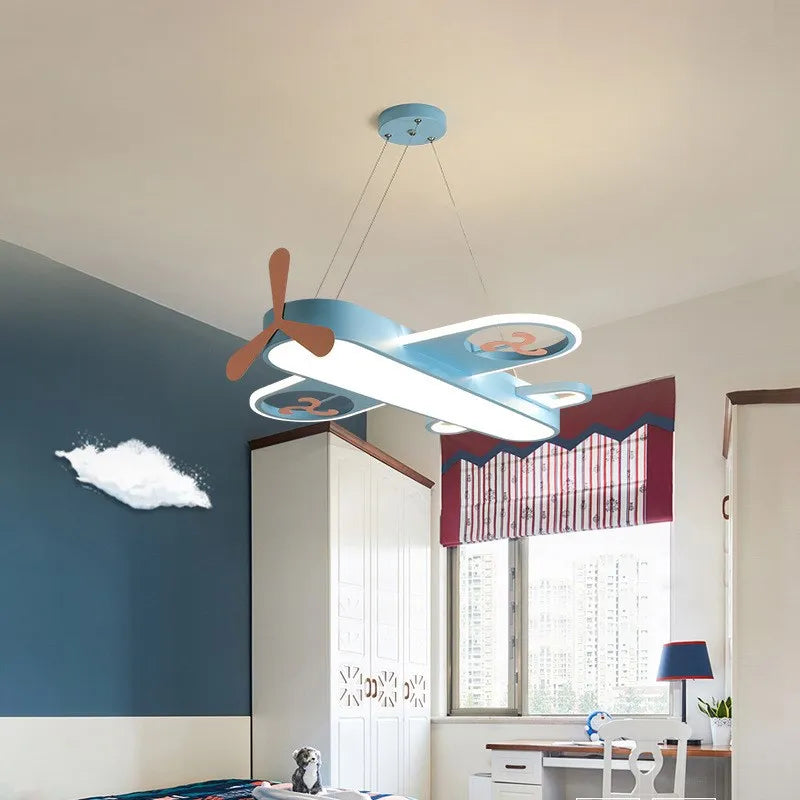 Luces colgantes de avión para niños Decorbites™ de madera y metal apliques LED para guardería y escuela