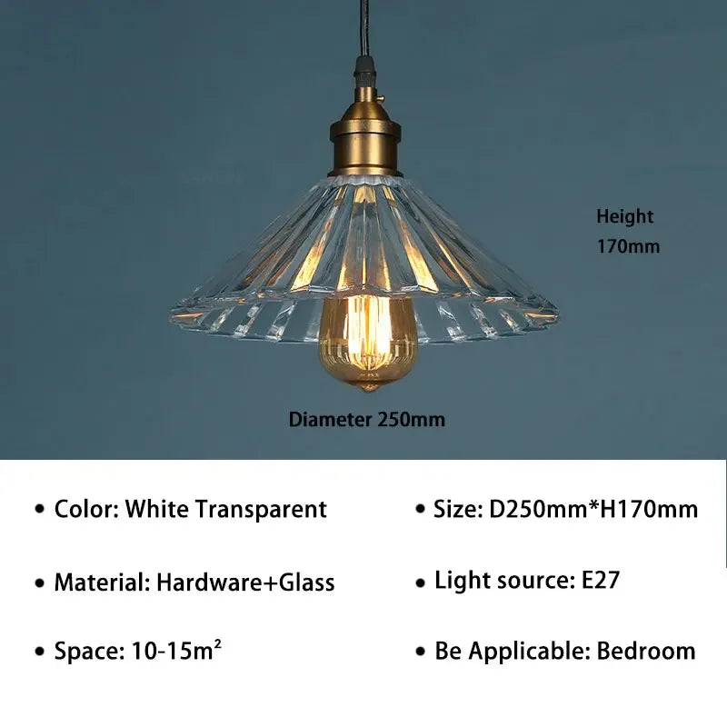 Decorbites™ Clear Stripe Vintage Glas Hängelampe - Luxuriöser Kristallleuchter für Loft-Essbereich-Dekoration