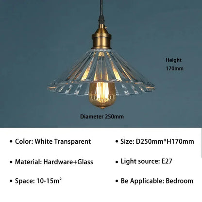 Decorbites™ Clear Stripe Vintage Glas Hängelampe - Luxuriöser Kristallleuchter für Loft-Essbereich-Dekoration